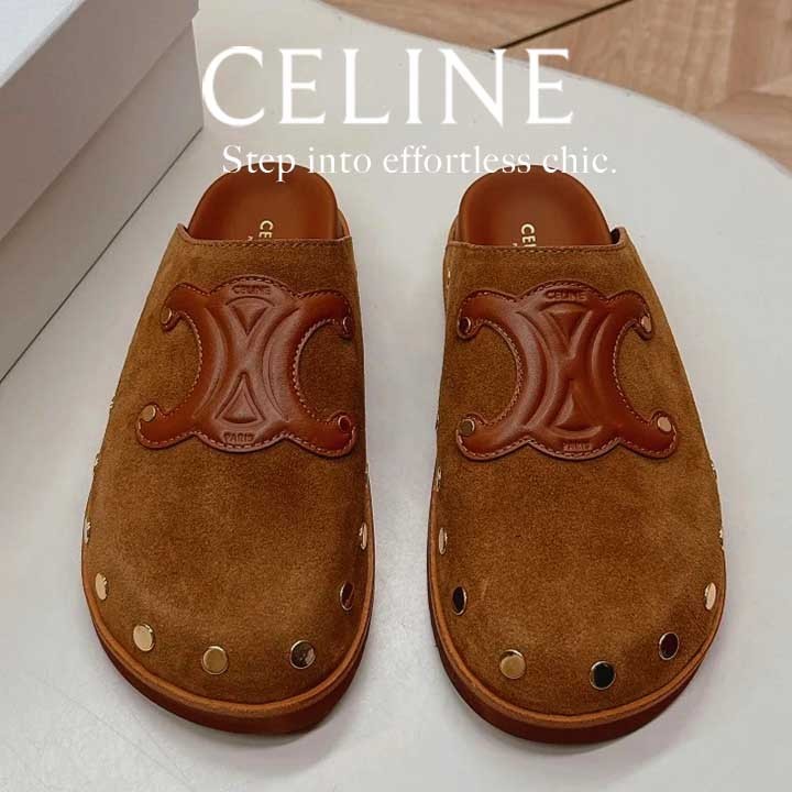 *大人の足元に品格を*【CELINE】スエードクロッグ ご褒美ギフト