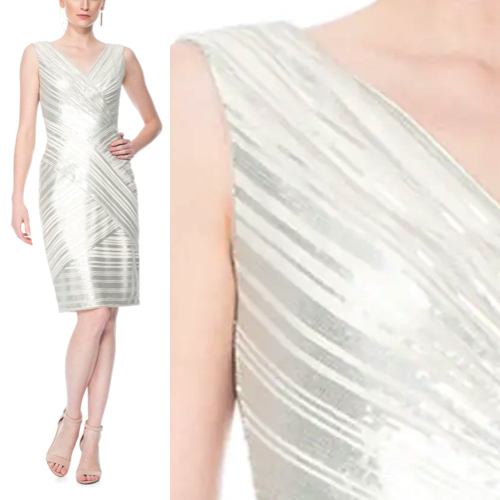 SALE!!TADASHI SHOJI メタリックレースカクテルワンピース☆