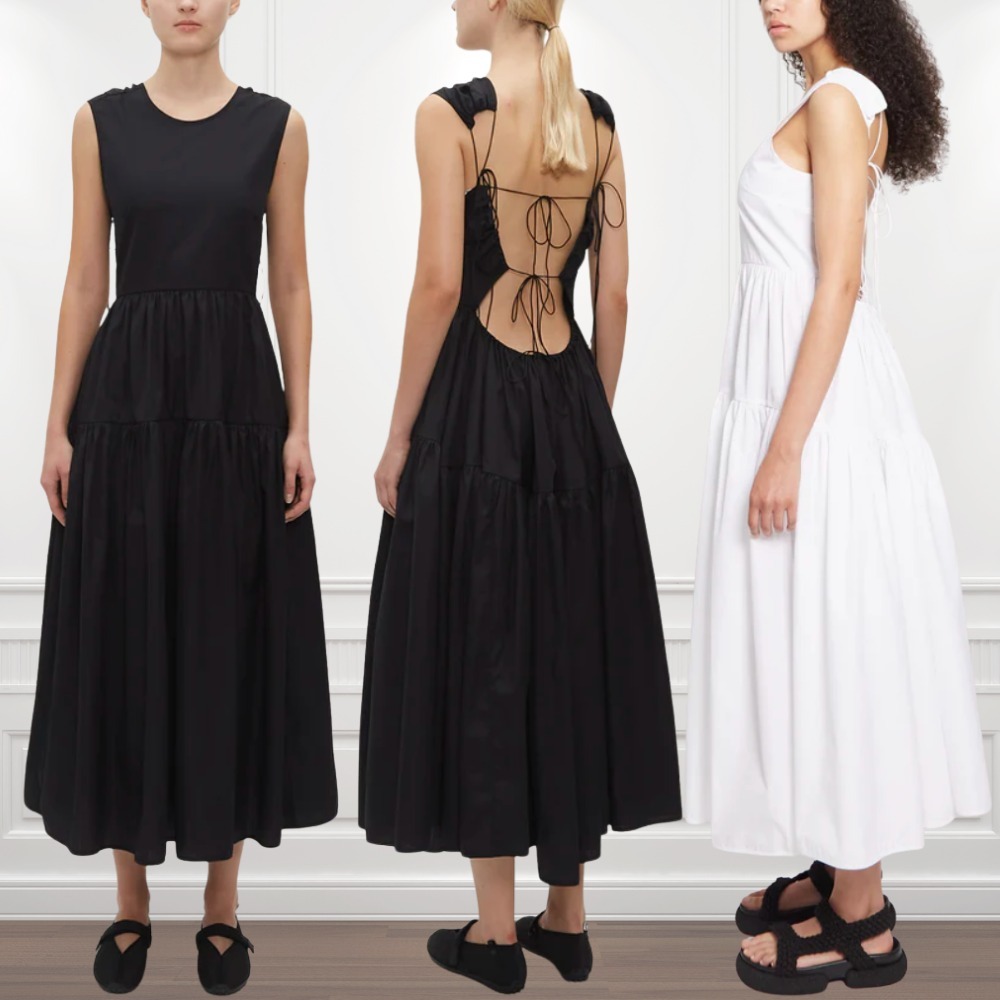 Cecilie Bahnsen ティアードスカートワンピ オープンバック