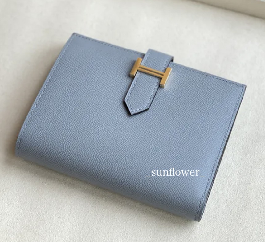 エルメス ベアン コンパクトウォレット グリパンタン/G金具