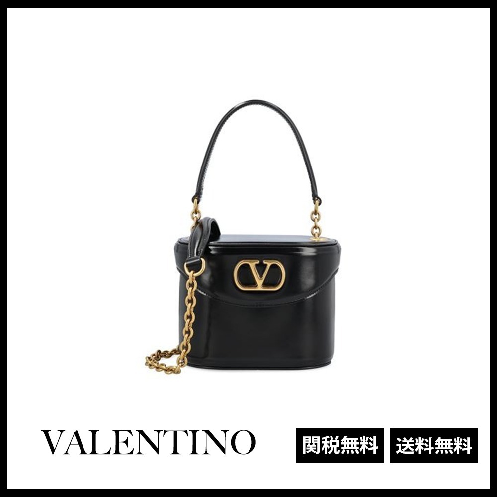 VALENTINO ヴェイン シャイニーカーフスキン バニティバッグ