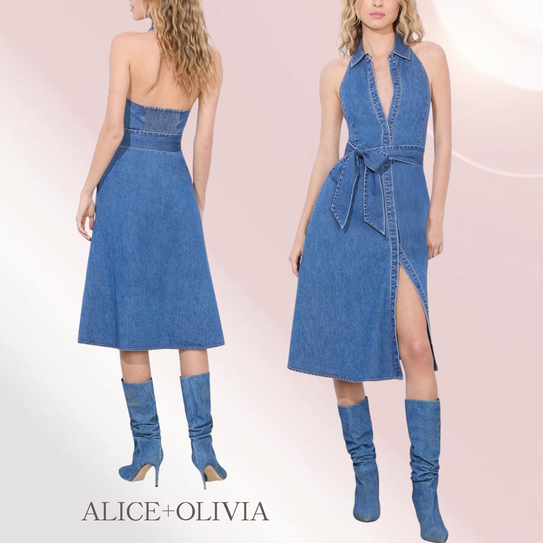【alice+olivia】どんなシーンでも♪ホルターミディドレス