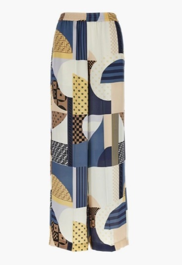 パンツ Fendi Patchwork silk pants