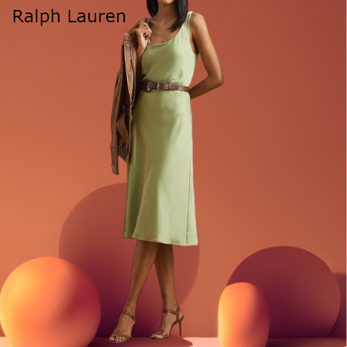 【Ralph Lauren】シャルムーズノースリーブカクテルドレス