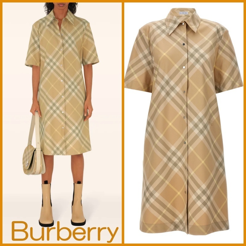 Burberry ヴィンテージチェックシャツワンピース★関税/送料込