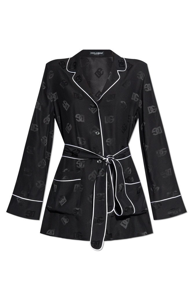 DOLCE & GABBANA オルオハDGロコシャカトハシャマサテンシャツ
