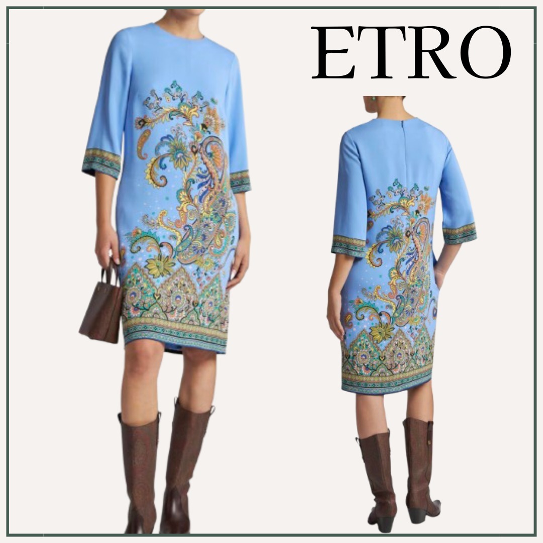 【お呼ばれにも♪】ETRO / プリントキャディ チュニックドレス