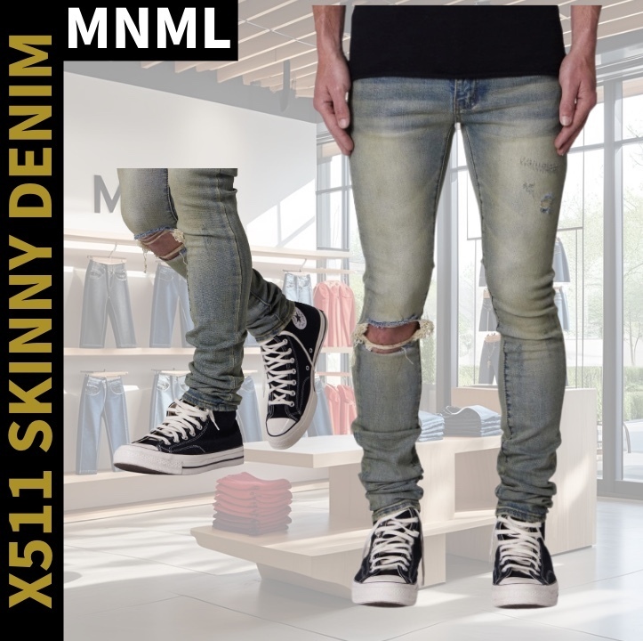 【関税・送料込み】MNML X511 SKINNY DENIM