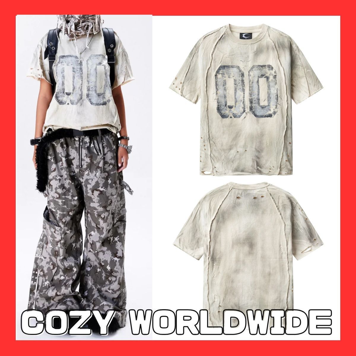 COZY WORLDWIDE Tシャツ 005 カオスドリームワックスTシャツ