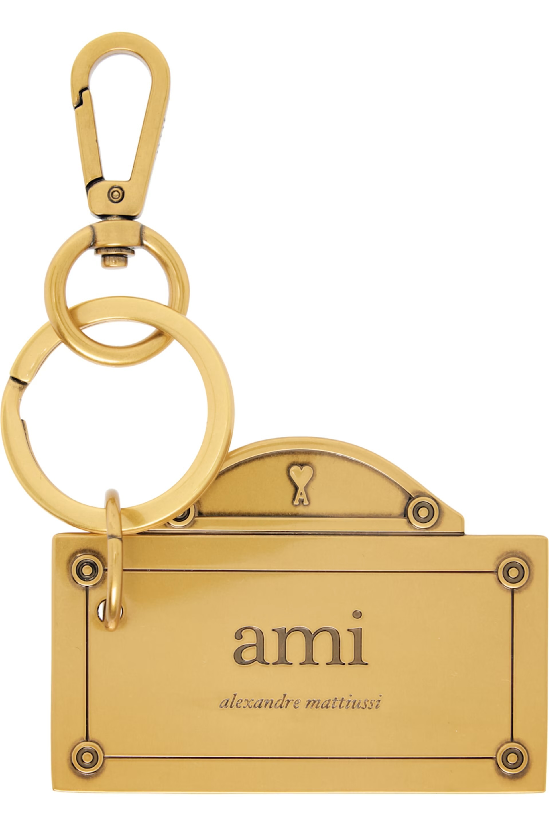 AMI PARIS ゴールド Street Plate キーチェーン