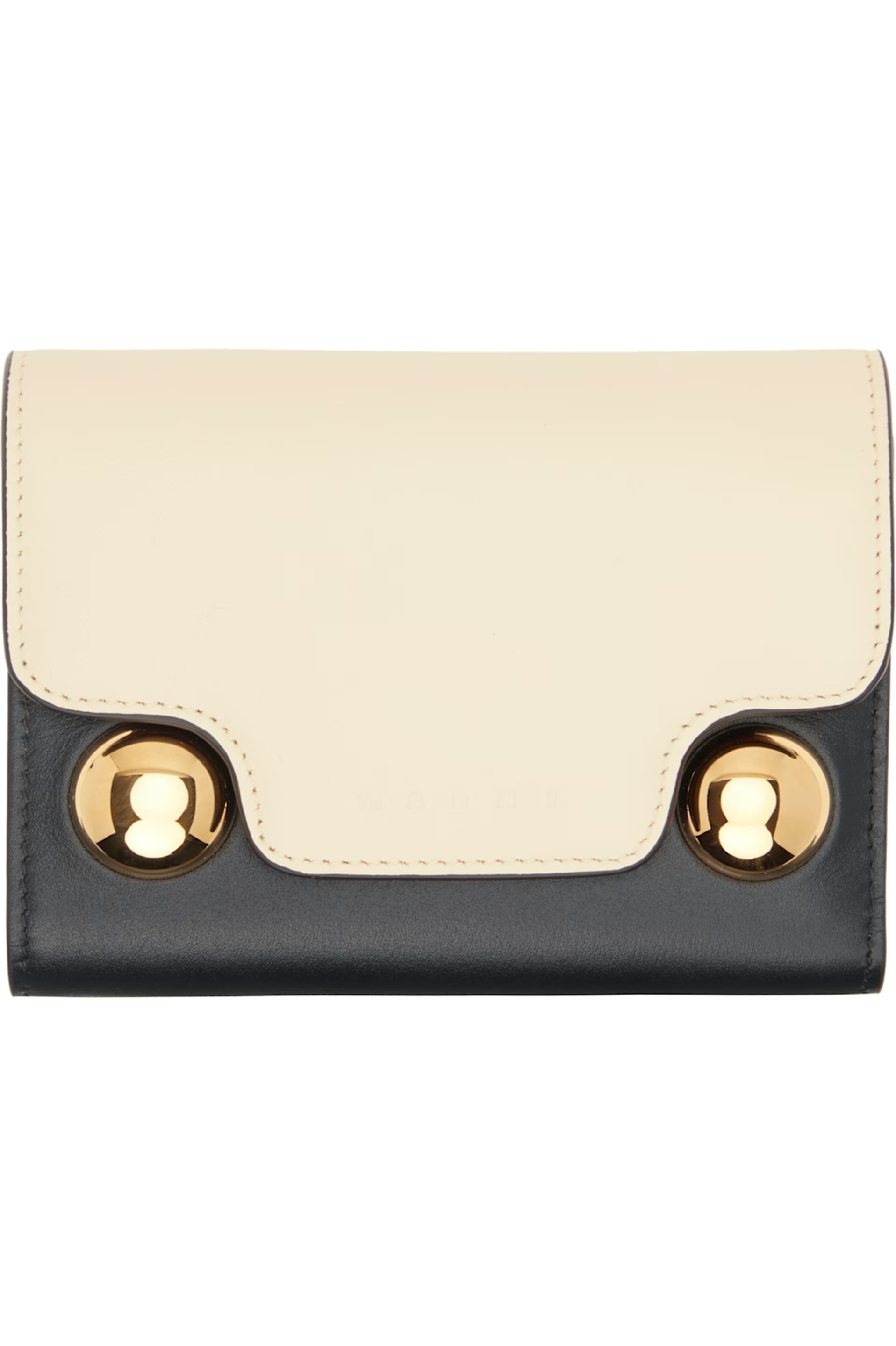 MARNI オフホワイト＆ブラック Trunkaroo レザー 三つ折り財布