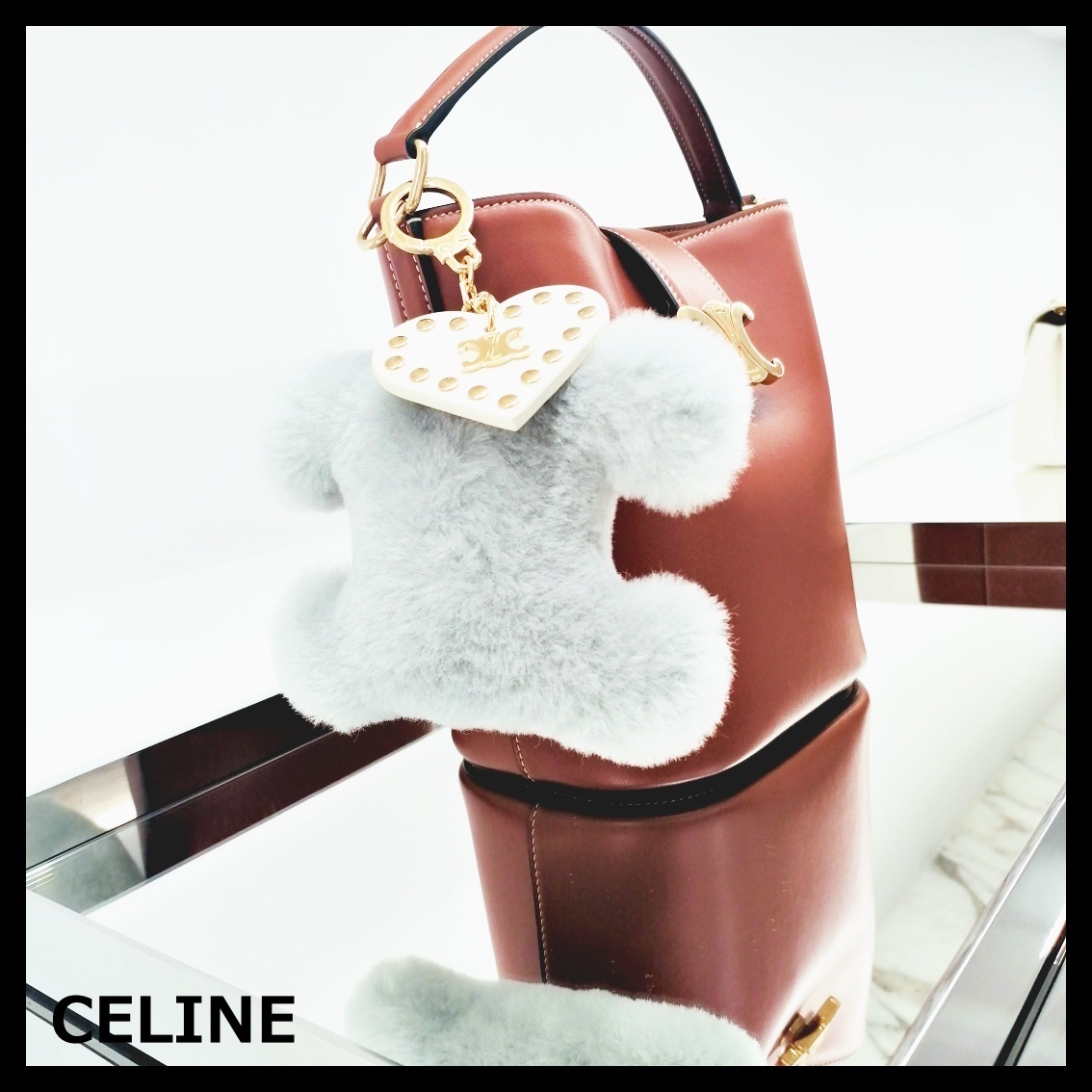 CELINE セリーヌ キーホルダー トリオンフ ハート付 キーリング