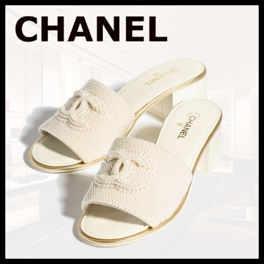 【大人可愛い】CHANEL ミュール サンダル パール 夏 リゾート 旅