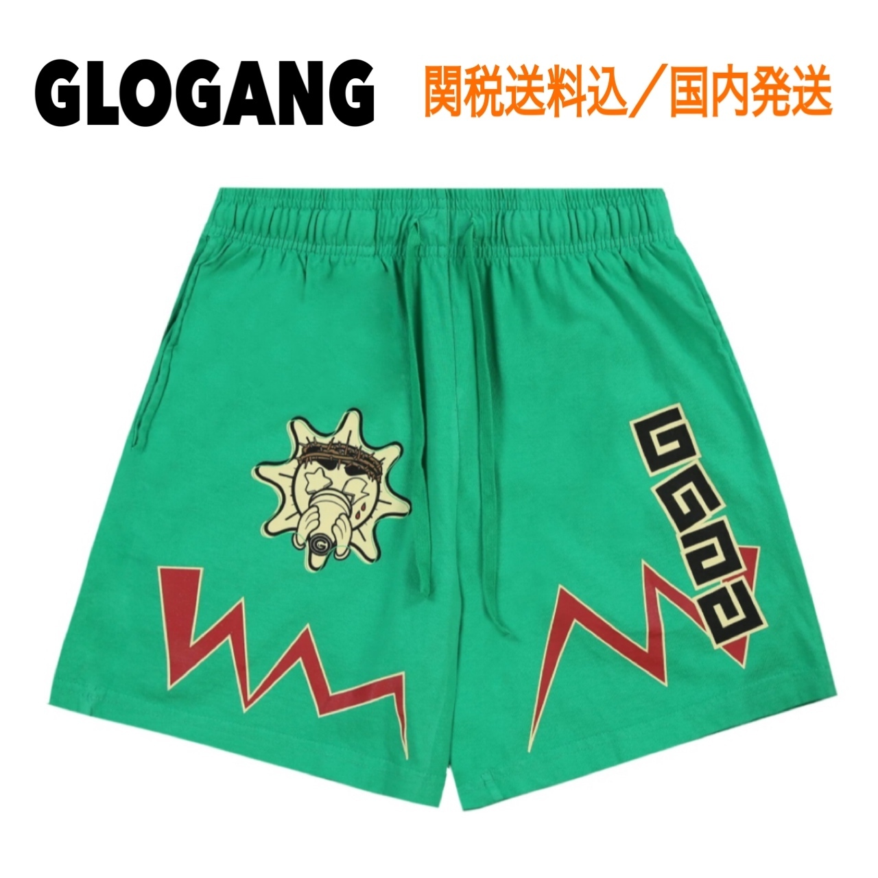 関税送料込 GLOGANG Irie to the Glory ロゴ ショートパンツ