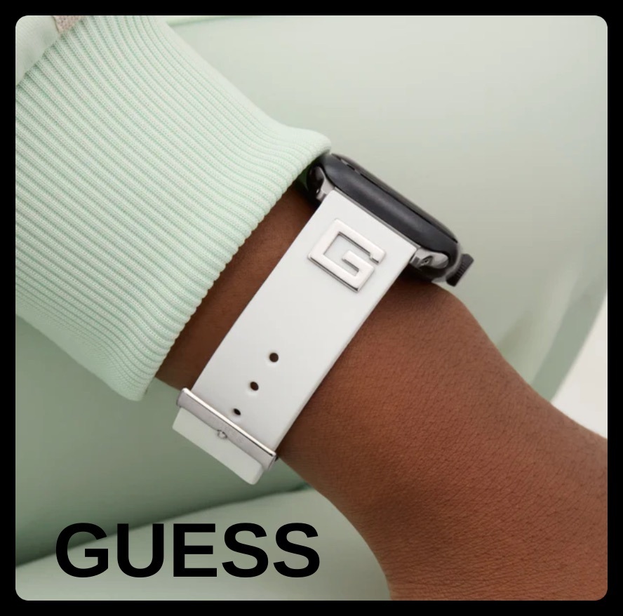 GUESS★シリコン製 ホワイトGロゴ Apple Watchストラップ38~41mm