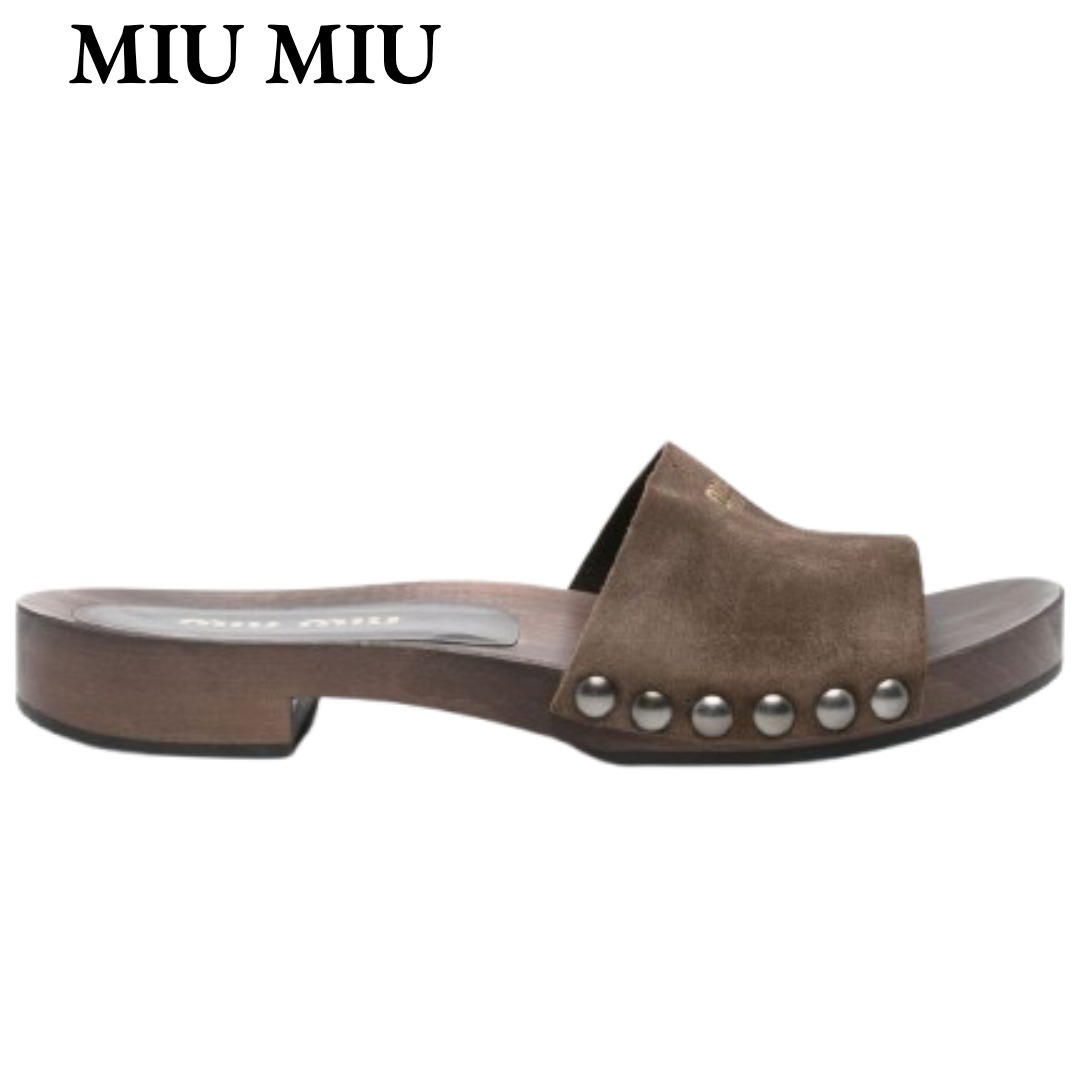 【VIP価格】MIU MIU スエード レザー サンダル