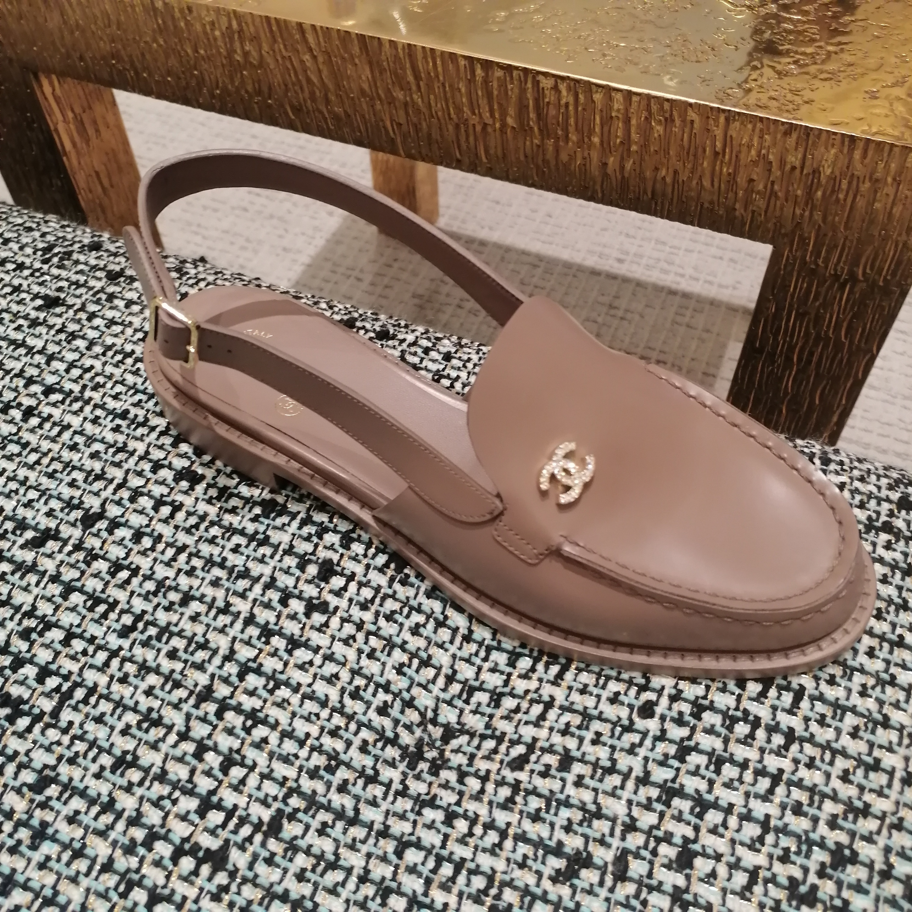 CHANEL シャネル スリングバック ローファー ブラウン