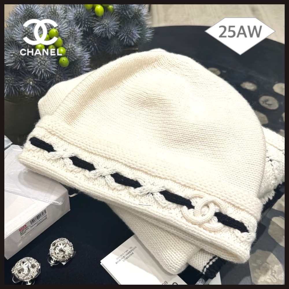 【大人カジュアル★】CHANEL 25A ロゴ ニットキャップ ビーニー