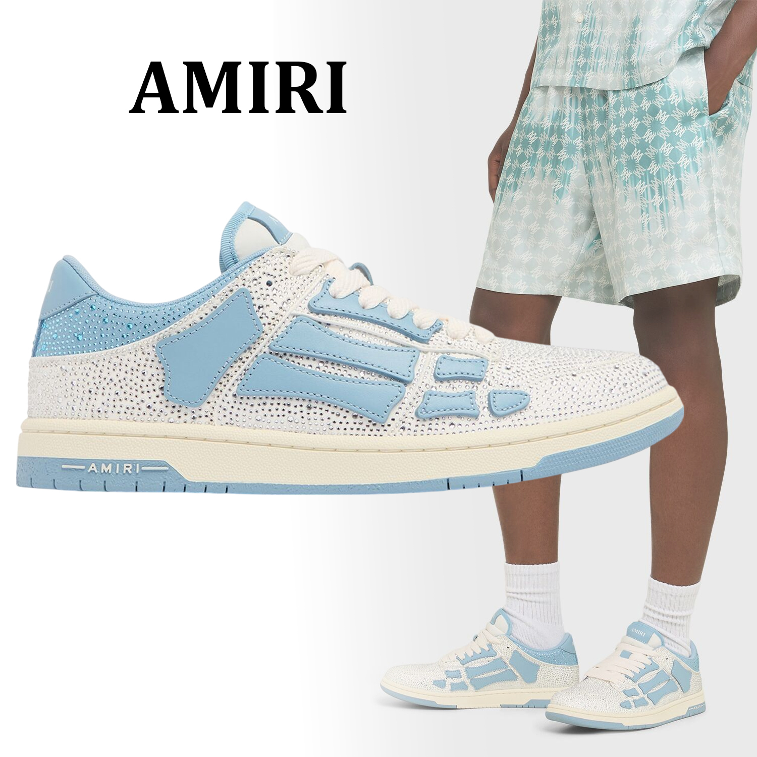 ◆AMIRI◆ クリスタルスケルトップ ロースニーカー
