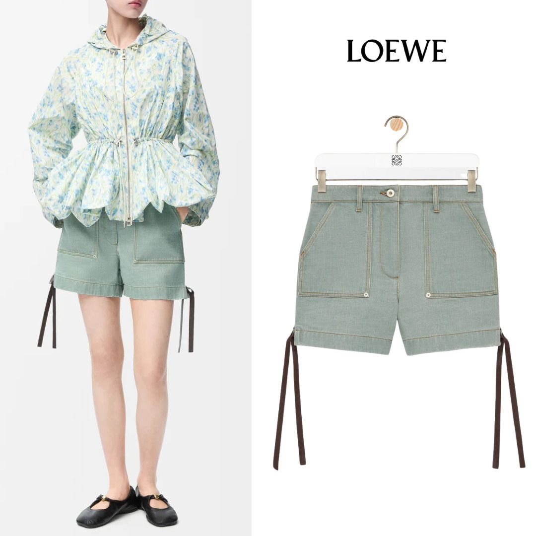 LOEWE デニムのワークウェアショーツ ショートパンツ