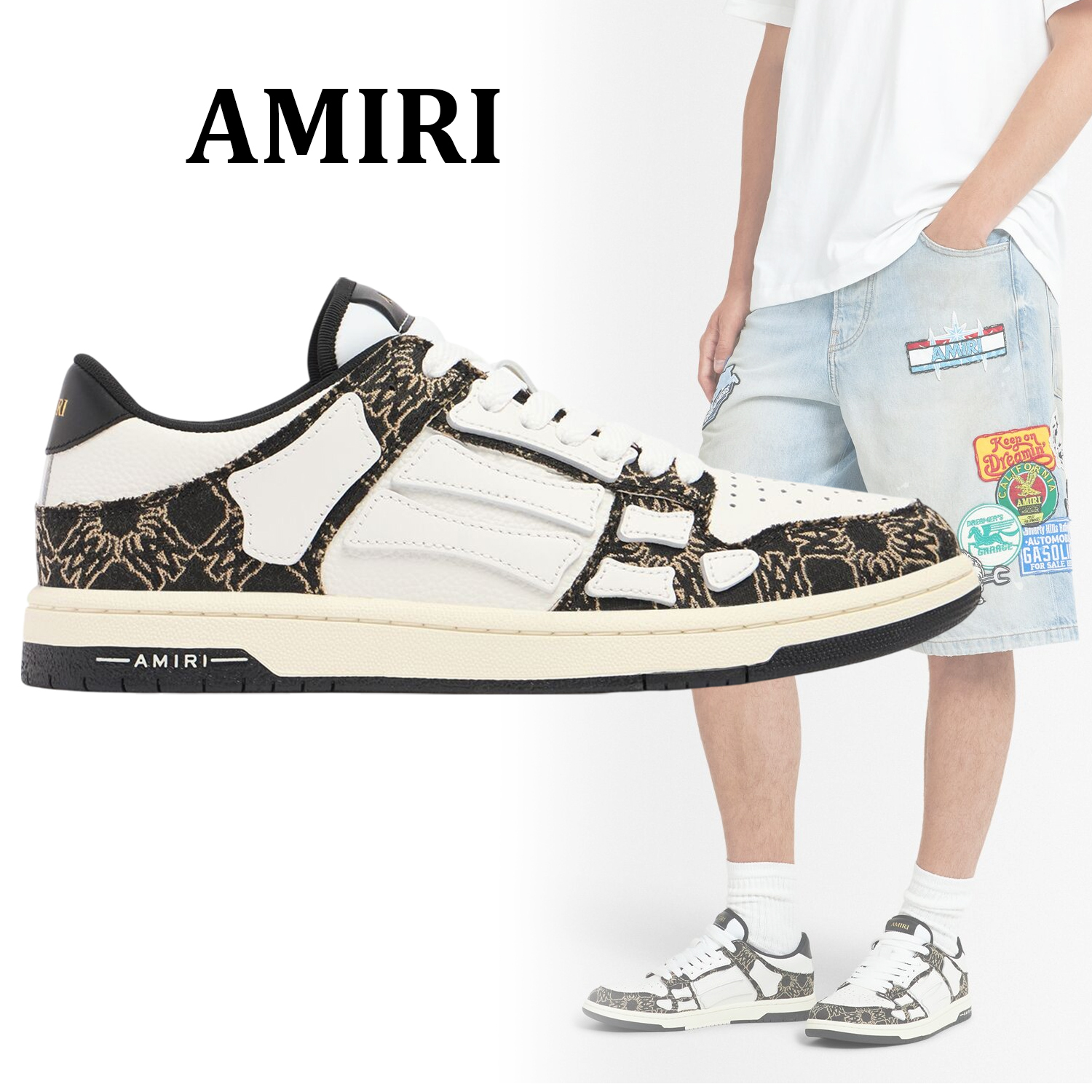 ◆AMIRI◆ Quad Skel ロートップ スニーカー