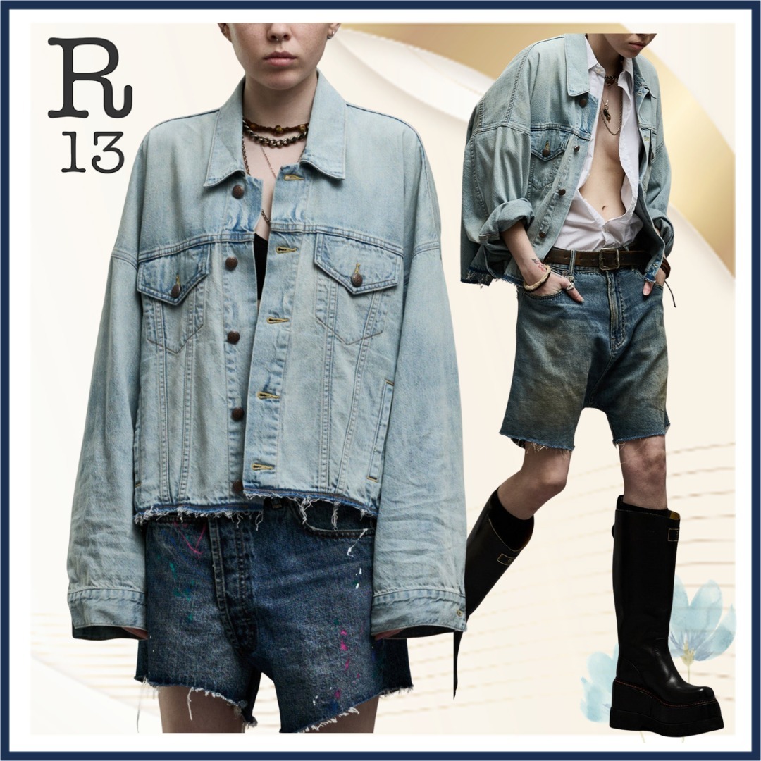【R13】オーバーサイズカットオフトラッカージャケット