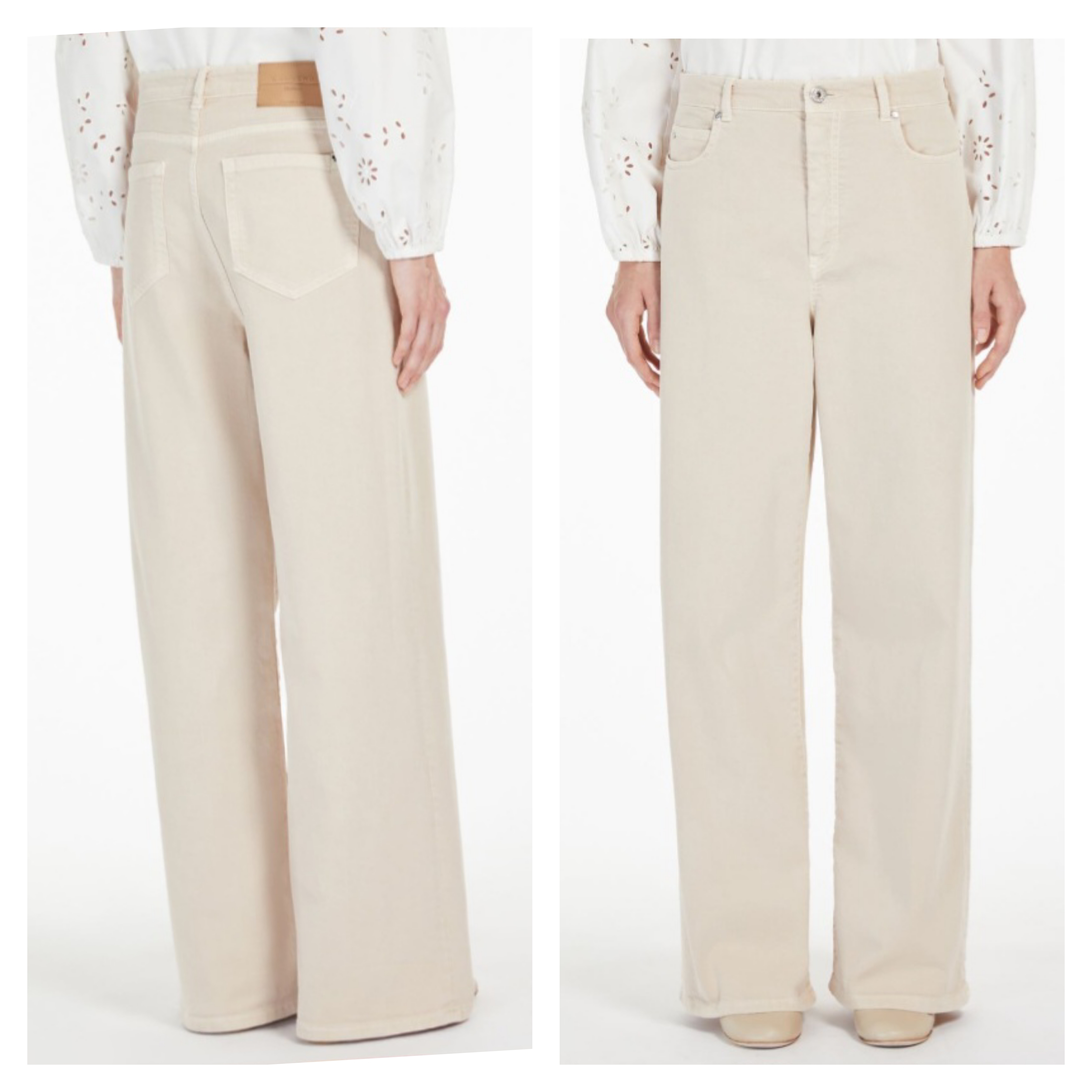 Max Mara コットン ドリル ワイドレッグ trousers