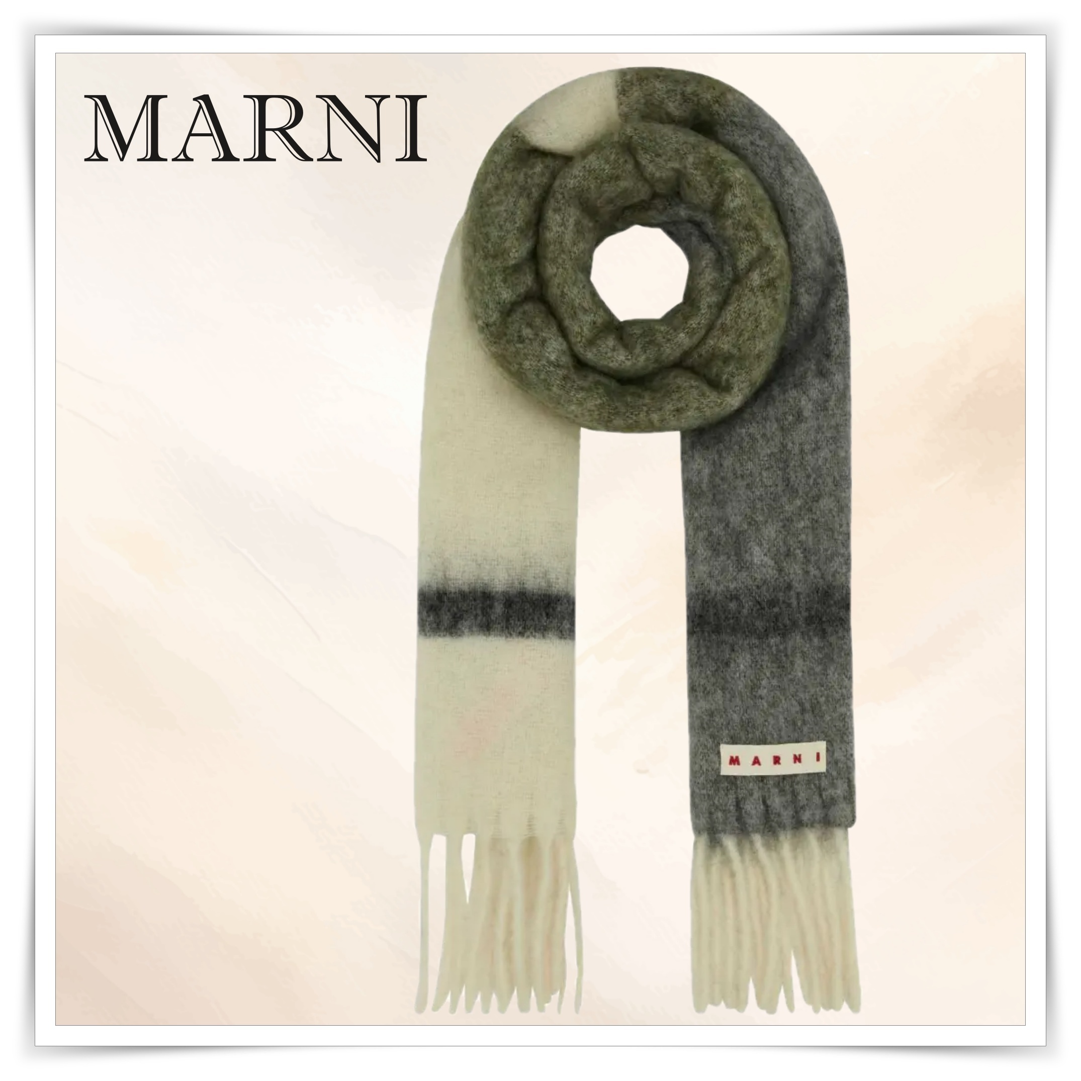 MARNI Multicolor Mohair Blend Scarf【関税・送料込】