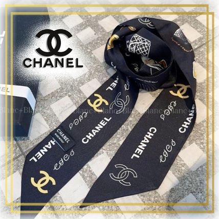 新品同様❣️CHANELシャネルスカーフ黒可愛い❣️ - メルカリ