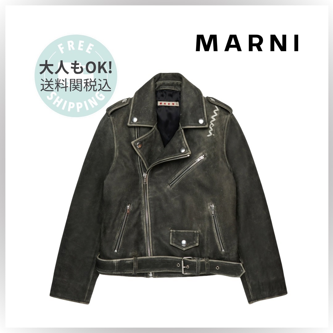 【MARNI】大人もOK★マルニ ロゴ レザー ジャケット