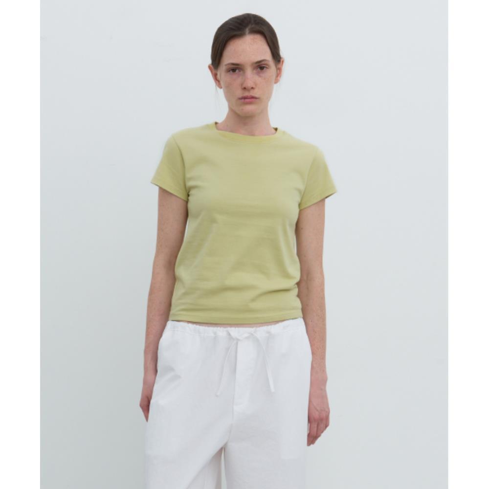 ★ POSZER★ Cap sleeve round t-shirt lime 243CSRTS028F