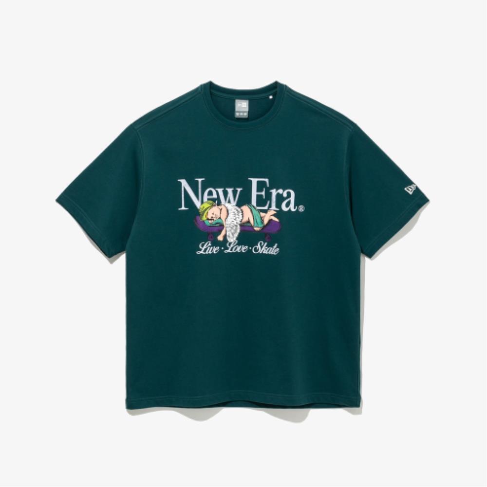 Tシャツ・カットソー New Era Live Love Skate T-Shirt Green Heron