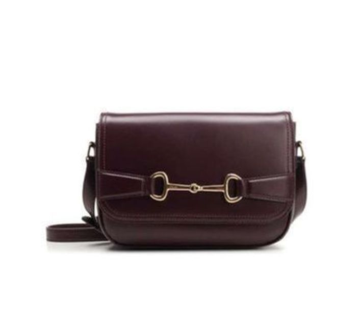 CELINE レザーショルダーバッグ バーガンディー