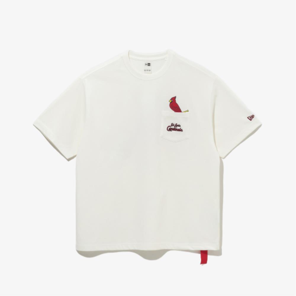 Tシャツ・カットソー New Era MLB St. Louis Cardinals Felt Pocket T-Shirt Off Whit