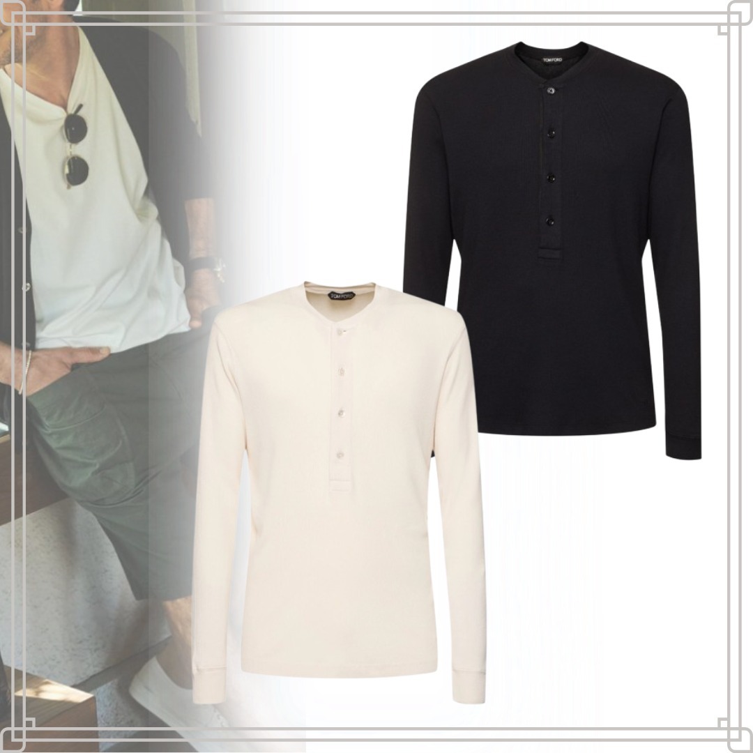 ◆注目アイテム◆【TOM FORD】Henley コットン＆モダールTシャツ