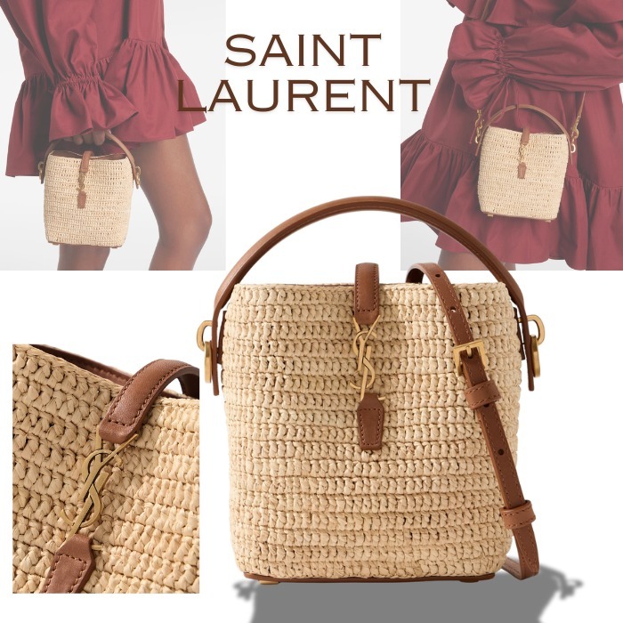 大人のラフィア【Saint Laurent】『Le 37』ミニ バケットバッグ