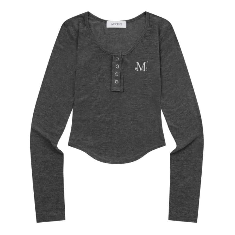 ◆MUCENT◆ Haring Signature Logo Snap Button Unisex Gulim Te