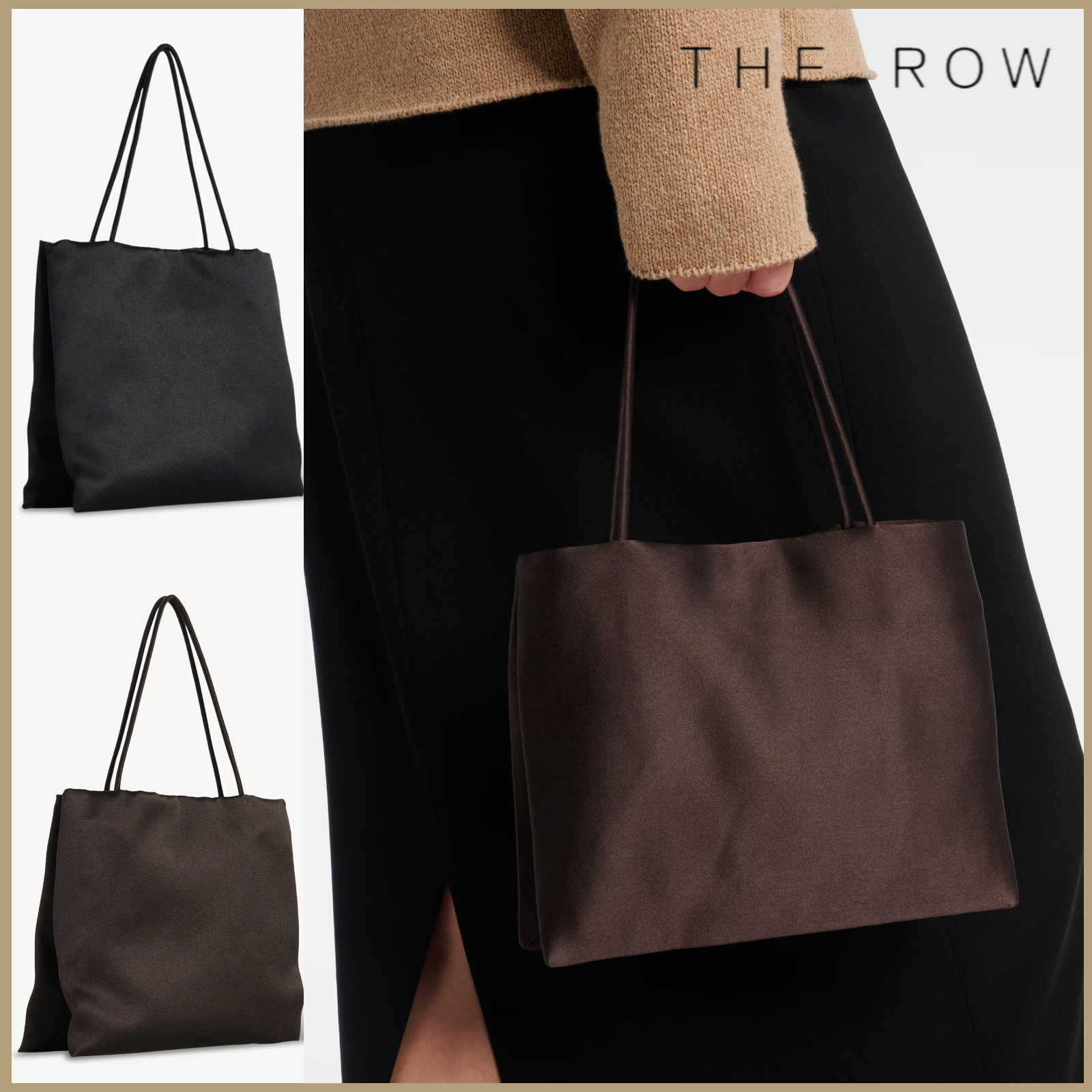 関税込★国内配送【THE ROW】Cecilyシルク トップハンドルバッグ