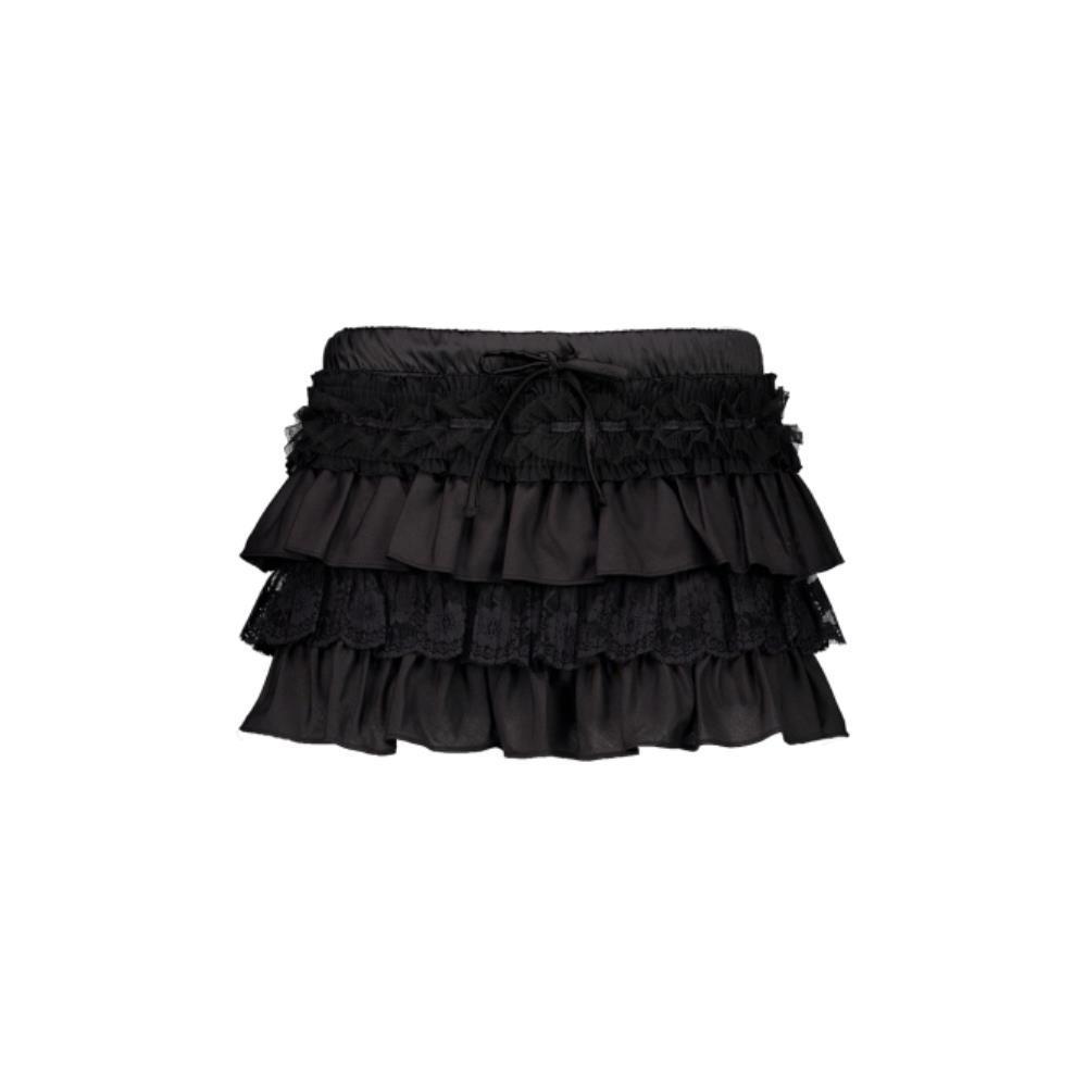 ★ SETUP-EXE★ TUTU MIX SKRIT PANTS BLACK 24SUMMER004
