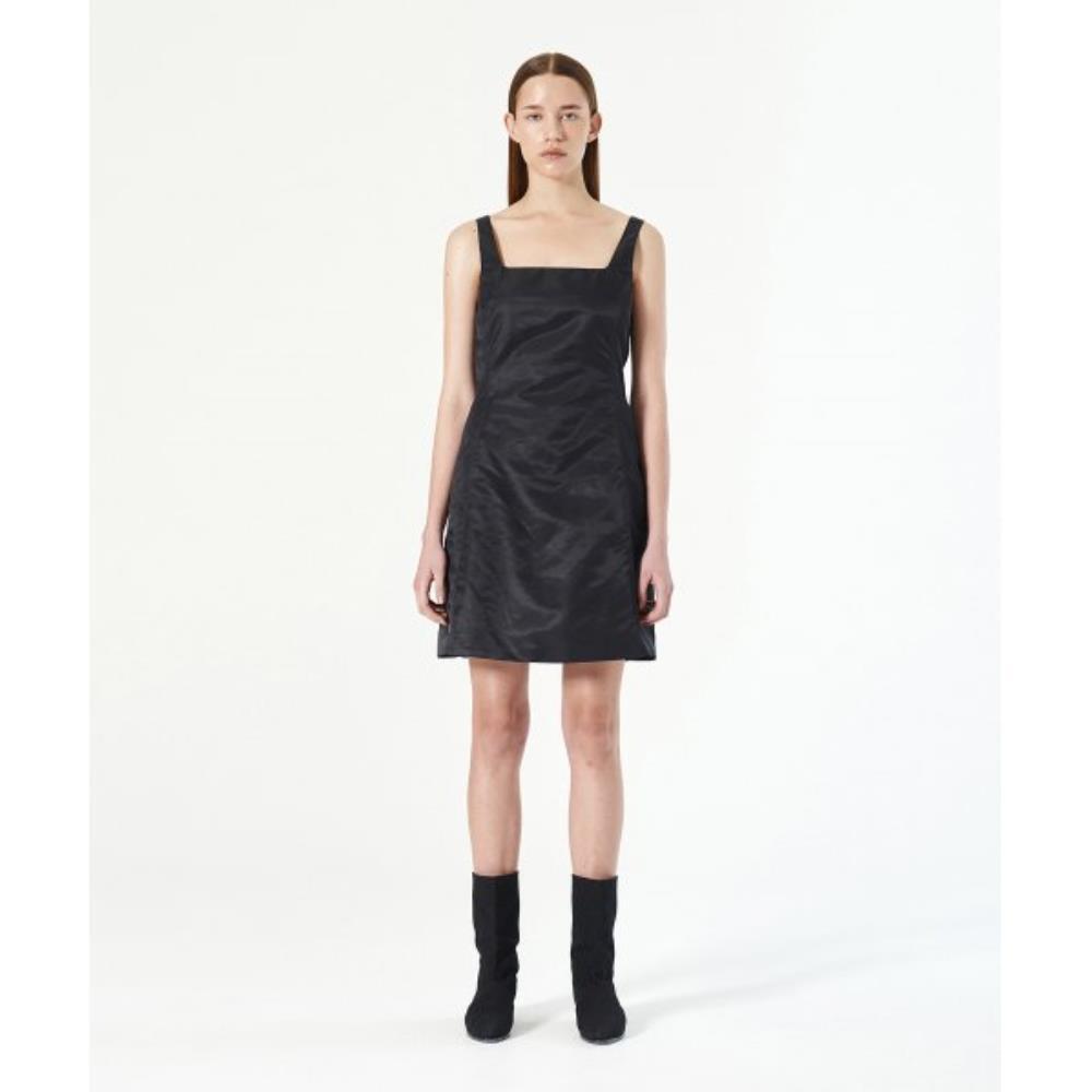 ★ DIAGONAL★ NYLON CURVED DRESS black DA231OP01BK