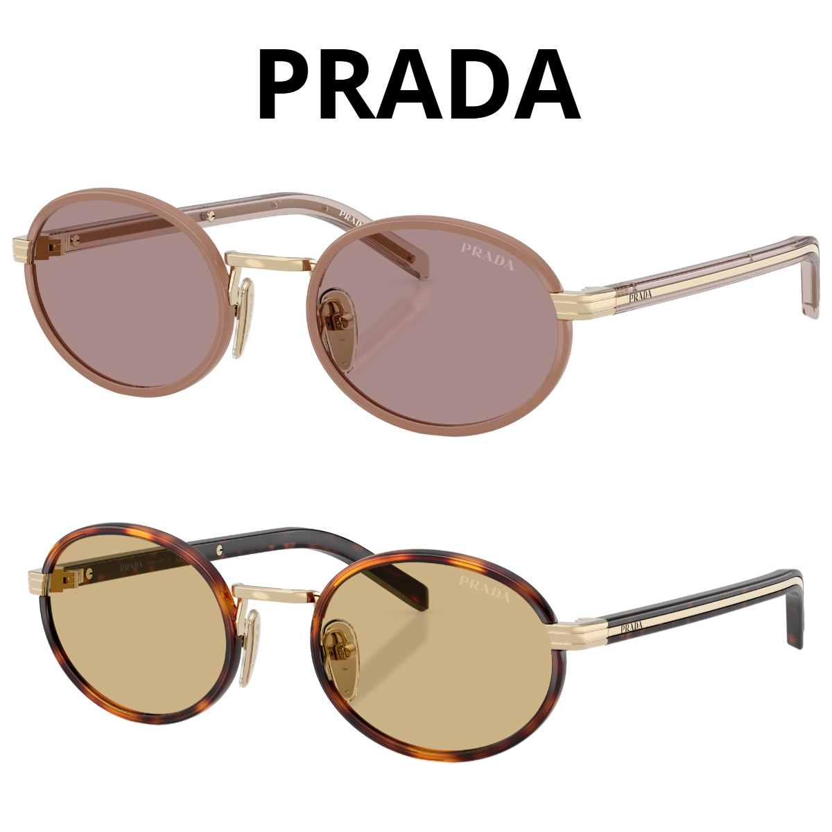 関税・送料込み＊PRADAプラダ＊ロゴ ライン ラウンド サングラス