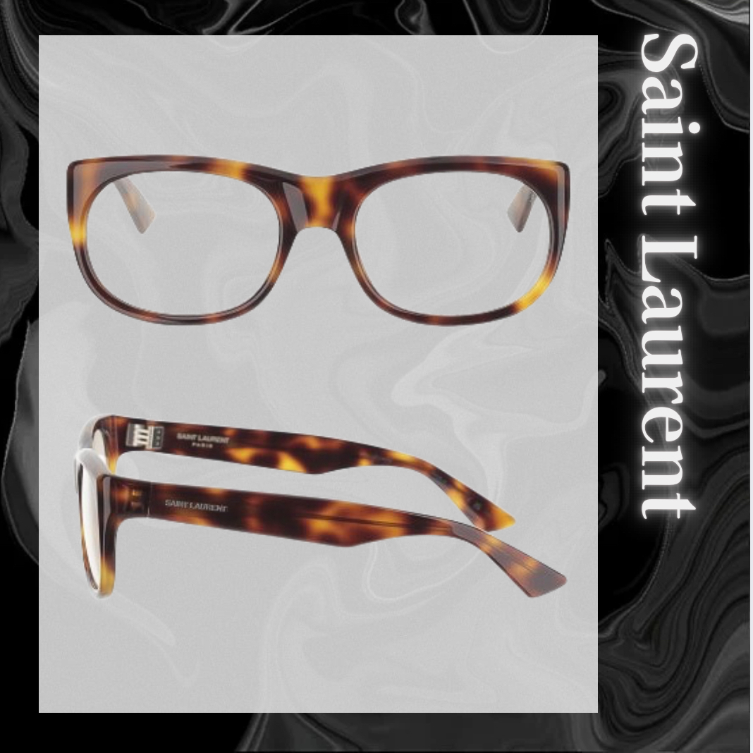 Saint Laurent ロゴ ハバナ メガネ ブラウン