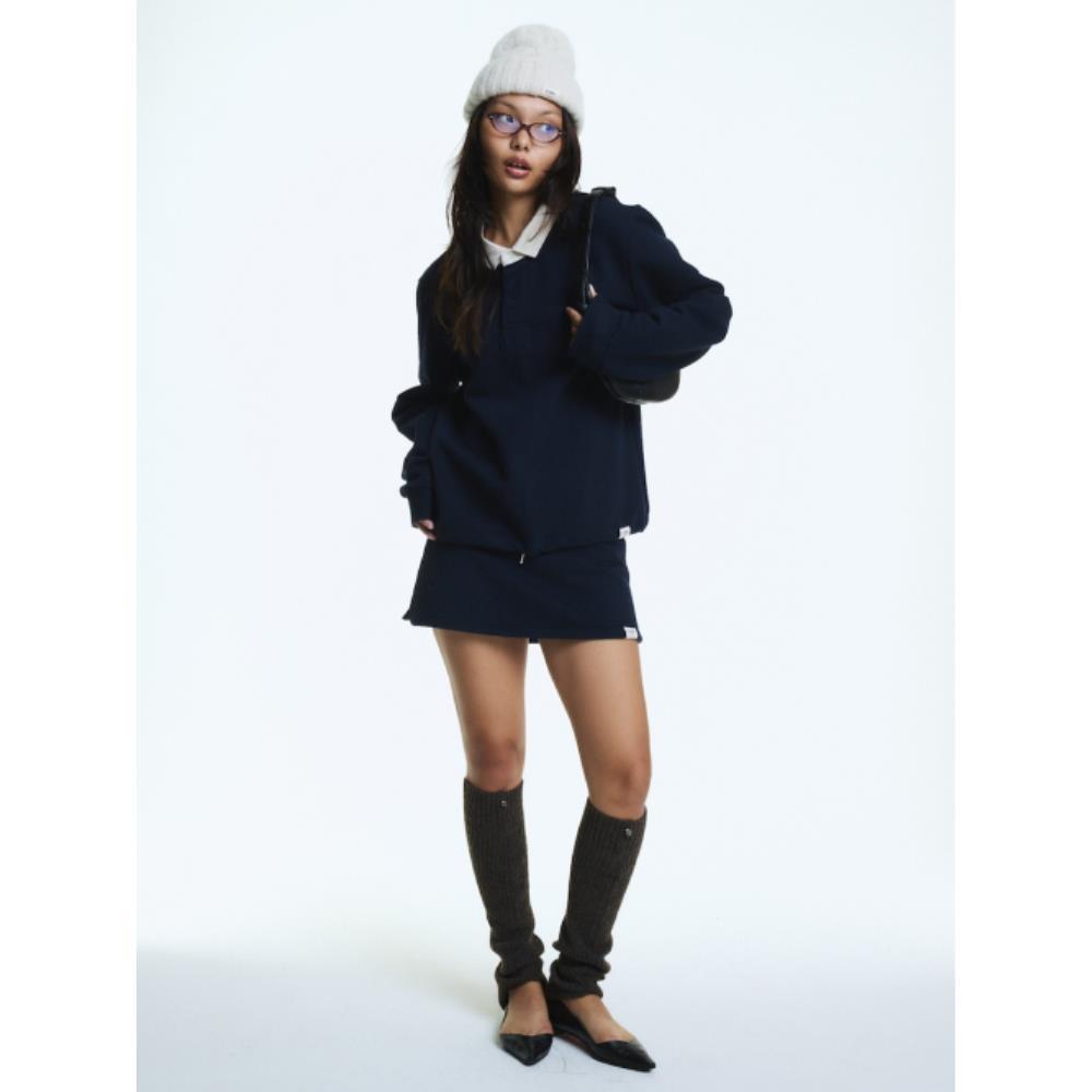 ★ GLOWNY★ G DRAWSTRING SWEAT SKIRT NAVY GC24WTSK001NA