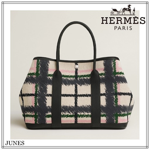 エレガントなチェック柄♪【HERMES】ガーデンパーティ36