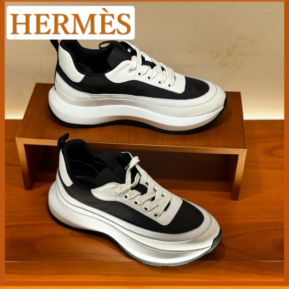 【都会的な洗練スニーカー】HERMES グラム スニーカー ブラック