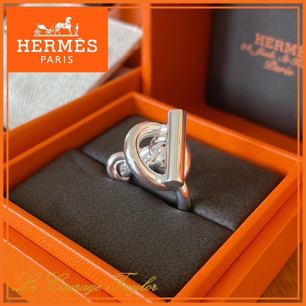 ひと目で伝わる品格の象徴♪【HERMES】クロワゼットリングGM