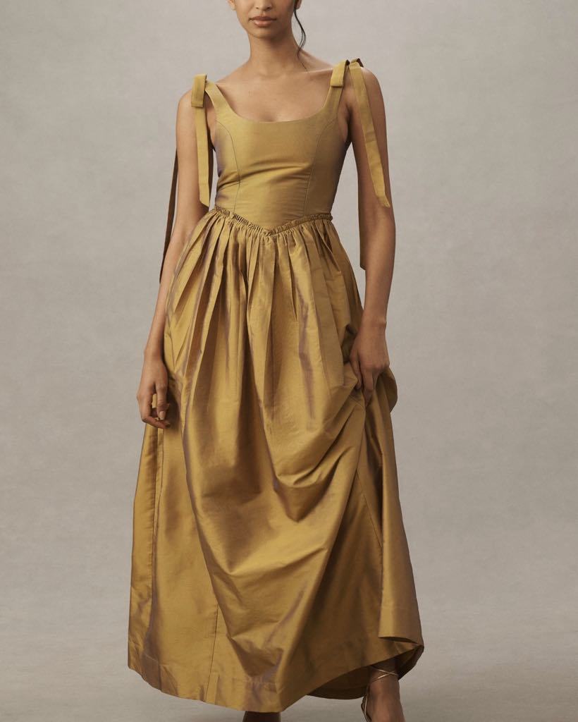 Anthropologie ★ Louise Marie Corset Taffeta Maxi Dress