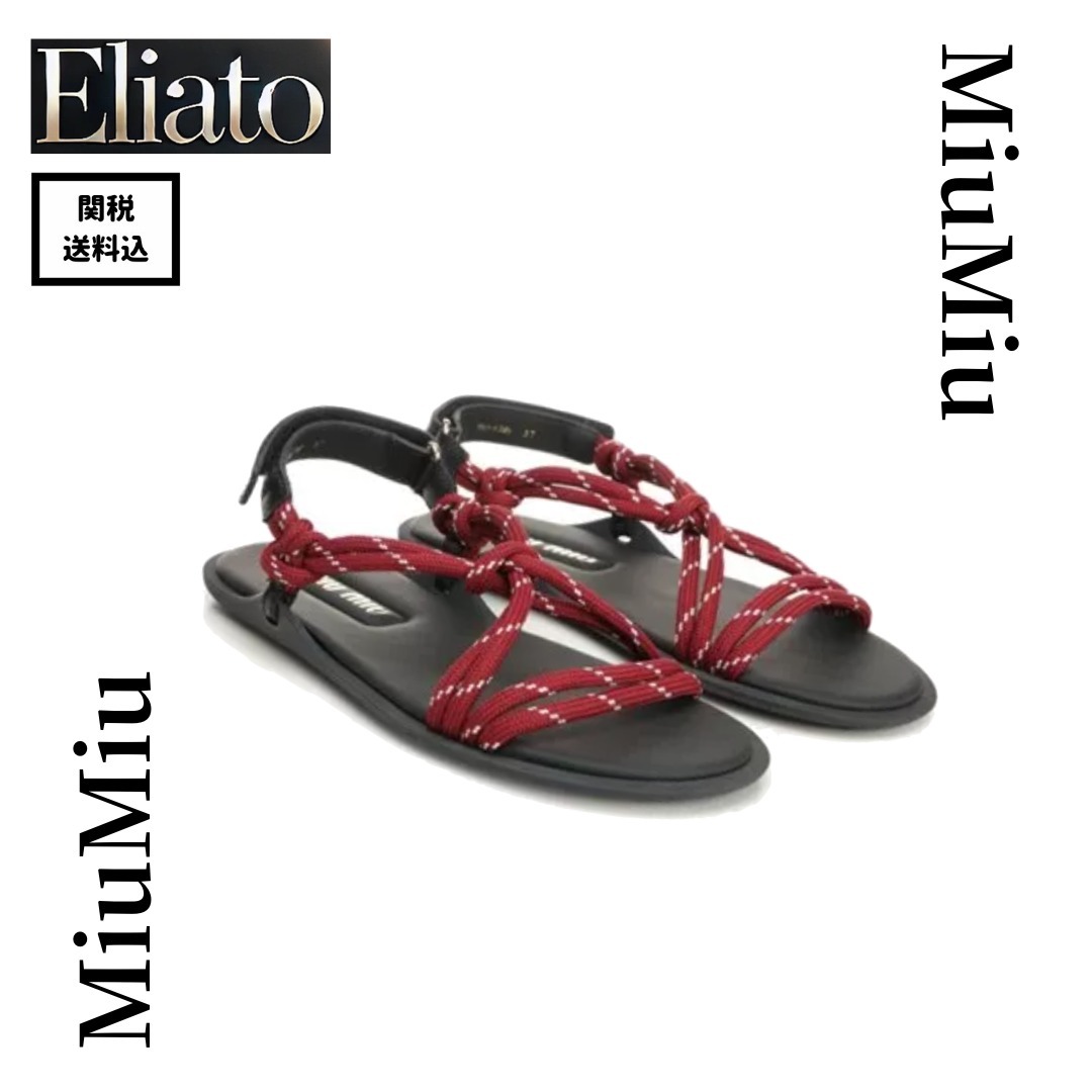 MiuMiu★Riviere cord and leather sandals
