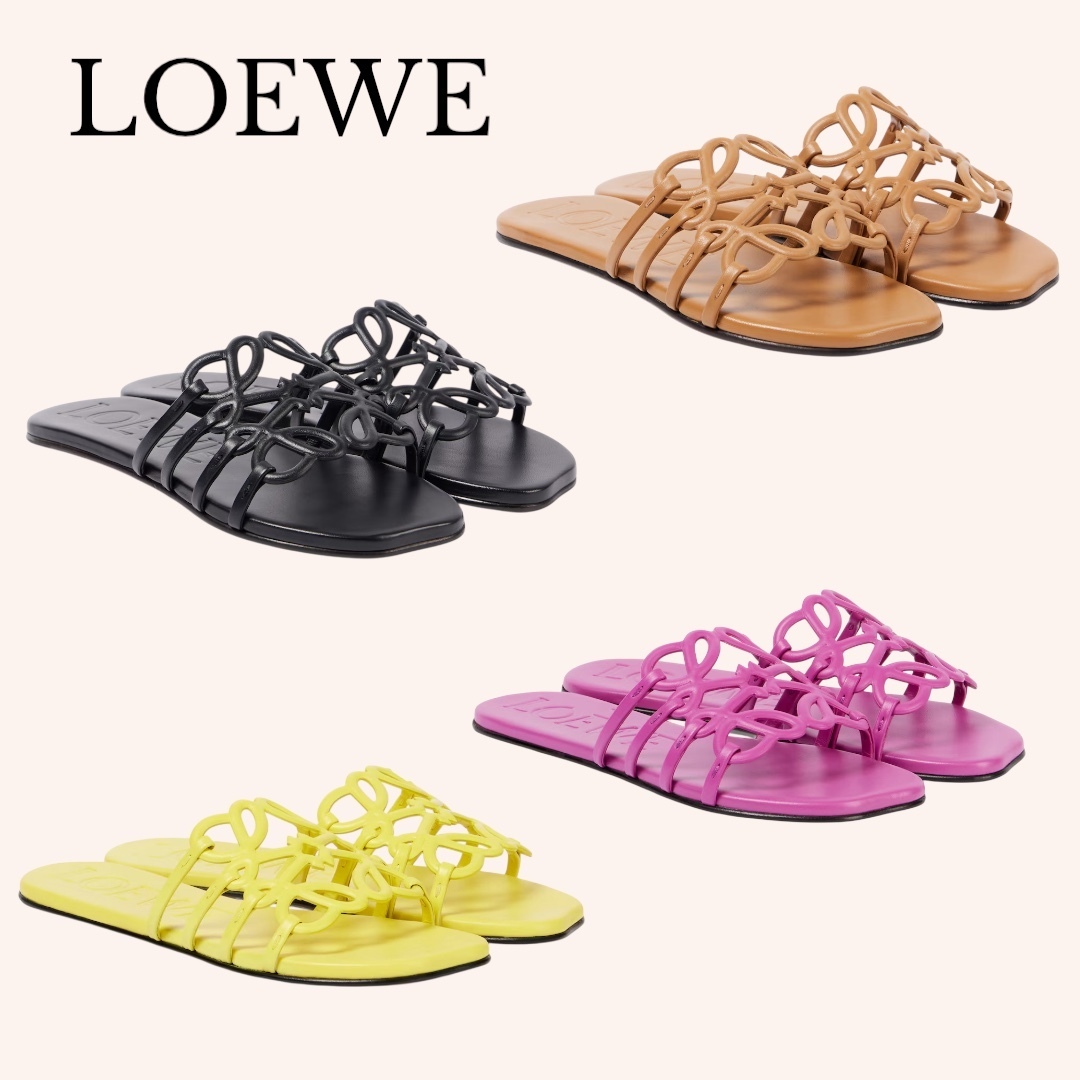 LOEWE♡ Paula's Ibiza Petal Anagram レザー スライド
