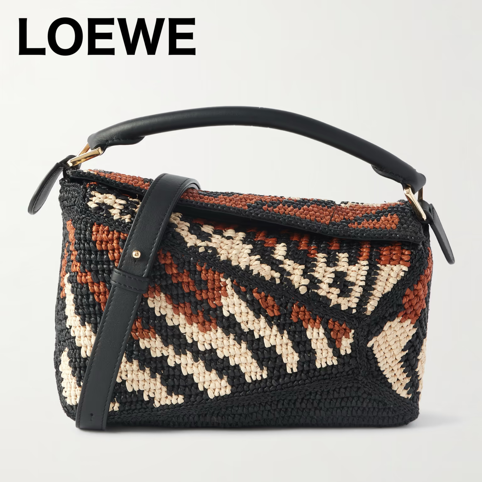 LOEWE☆+ Paula's Ibiza Puzzle ラフィア メッセンジャーバッグ
